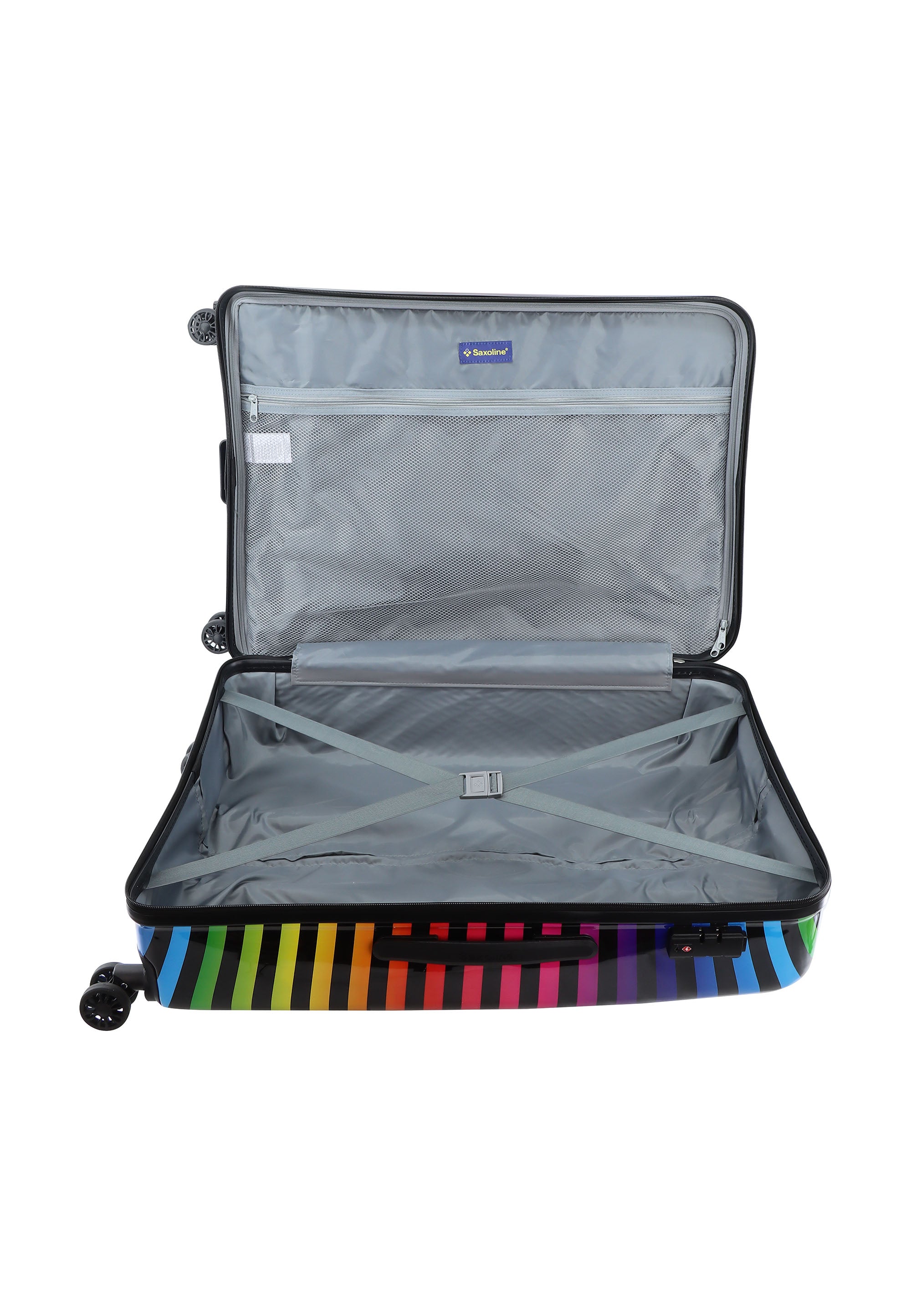 Saxoline Color Strip Hard Suitcase Set / Luggage Set / Trolley Set - 55/64/74 cm (S/M/L)