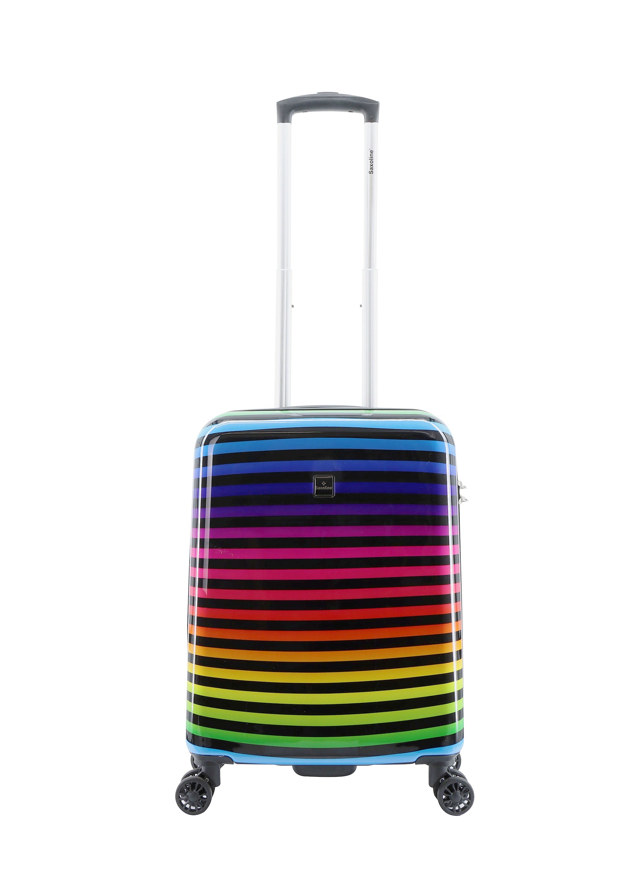 Saxoline Color Strip Handluggage Hard Suitcase / Luggage / Trolley - 55 cm (Small)