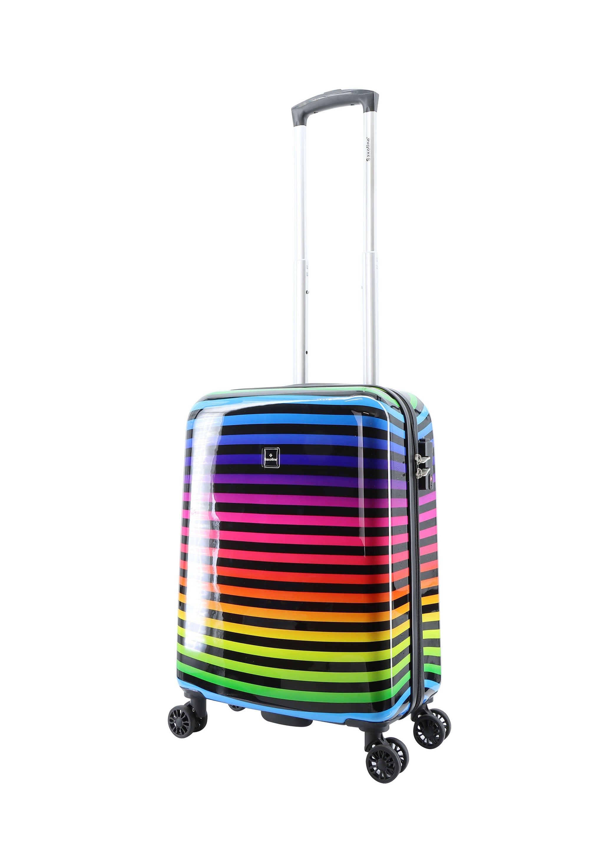 Saxoline Color Strip Handluggage Hard Suitcase / Luggage / Trolley - 55 cm (Small)