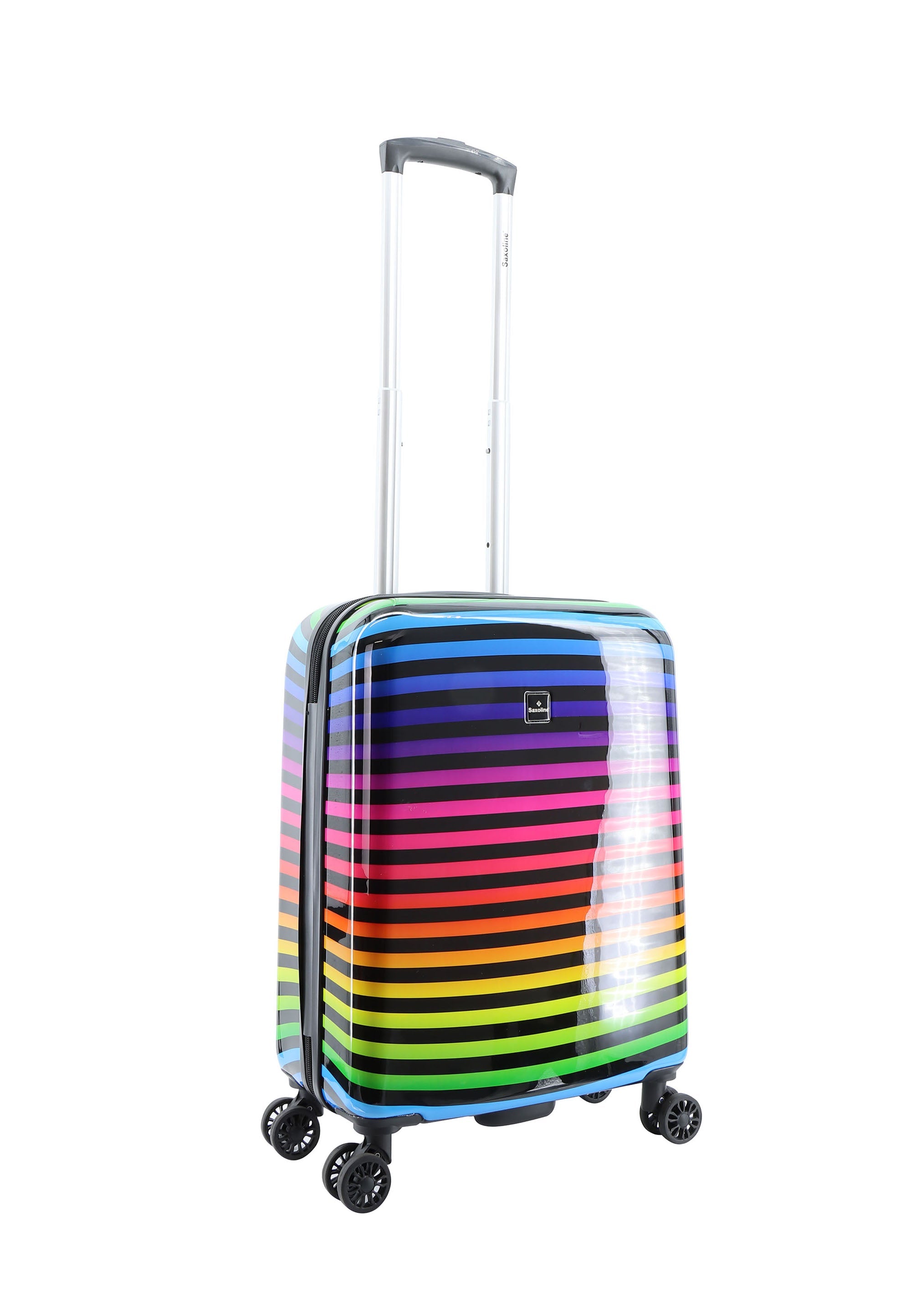 Saxoline Color Strip Handluggage Hard Suitcase / Luggage / Trolley - 55 cm (Small)