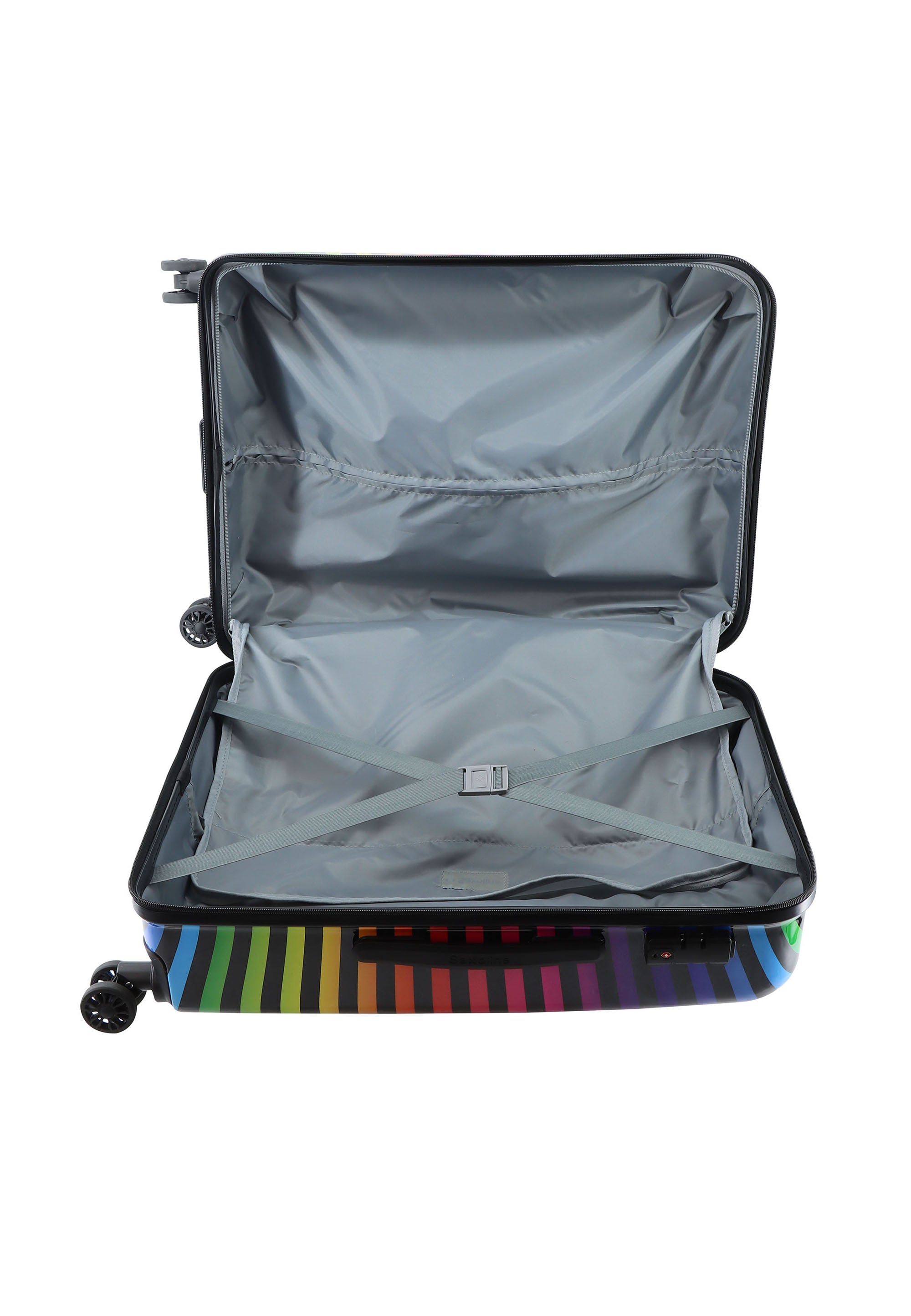 Saxoline Color Strip Hard Suitcase / Luggage / Trolley - 64 cm (Medium)