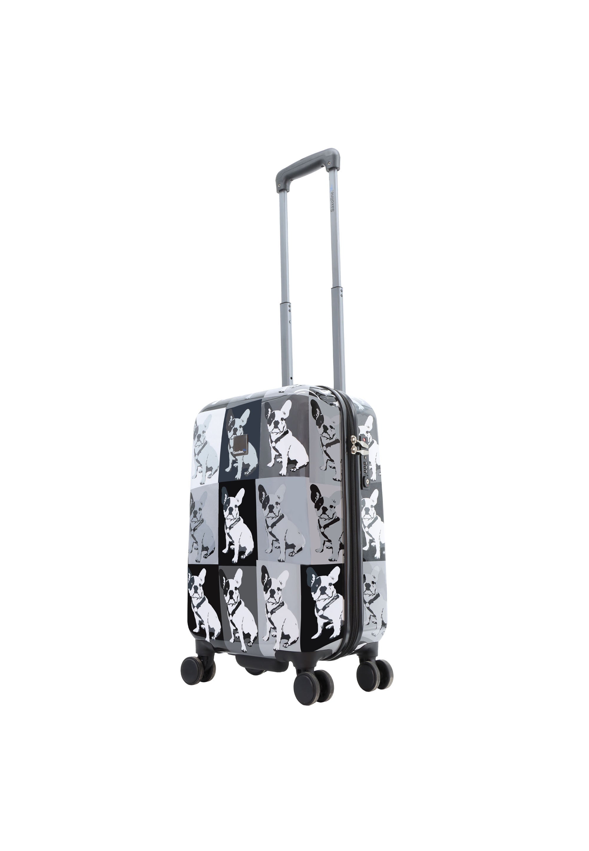 Saxoline Blue Bulldog Monochrome Handluggage Hard Suitcase / Luggage / Trolley - 55 cm (Small)