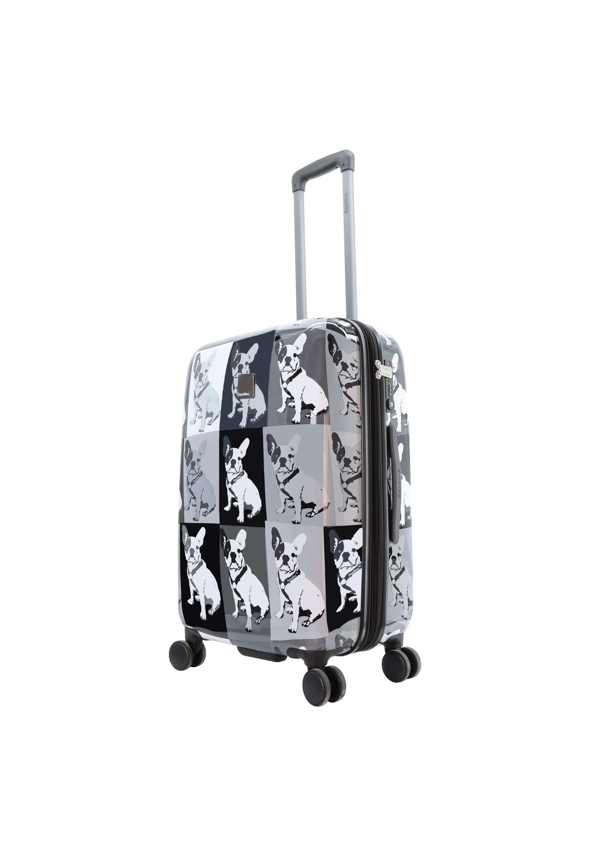 Saxoline Blue Bulldog Monochrome Hard Suitcase / Luggage / Trolley - 67 cm (Medium)