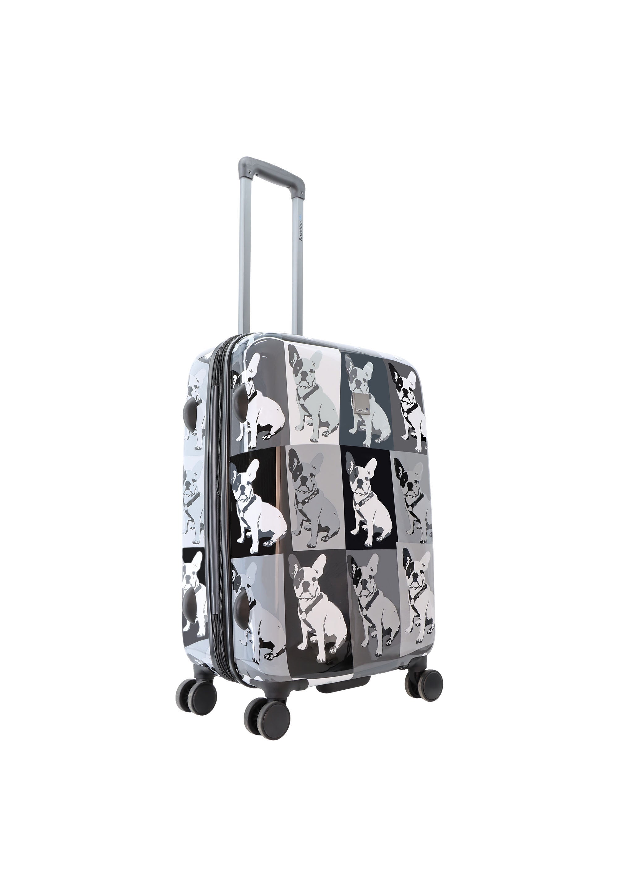 Saxoline Blue Bulldog Monochrome Hard Suitcase / Luggage / Trolley - 67 cm (Medium)