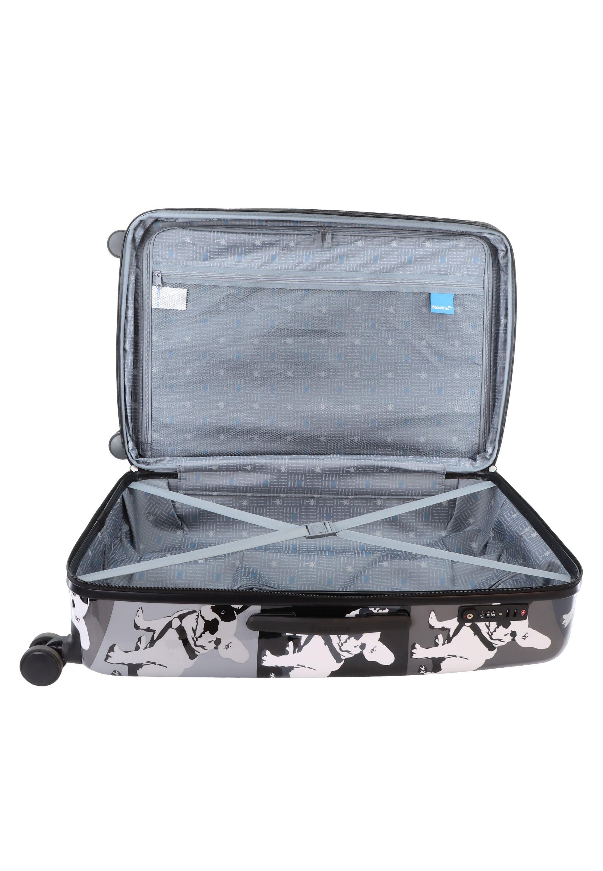 Saxoline Blue Bulldog Monochrome Hard Suitcase / Luggage / Trolley -77 cm (Large)