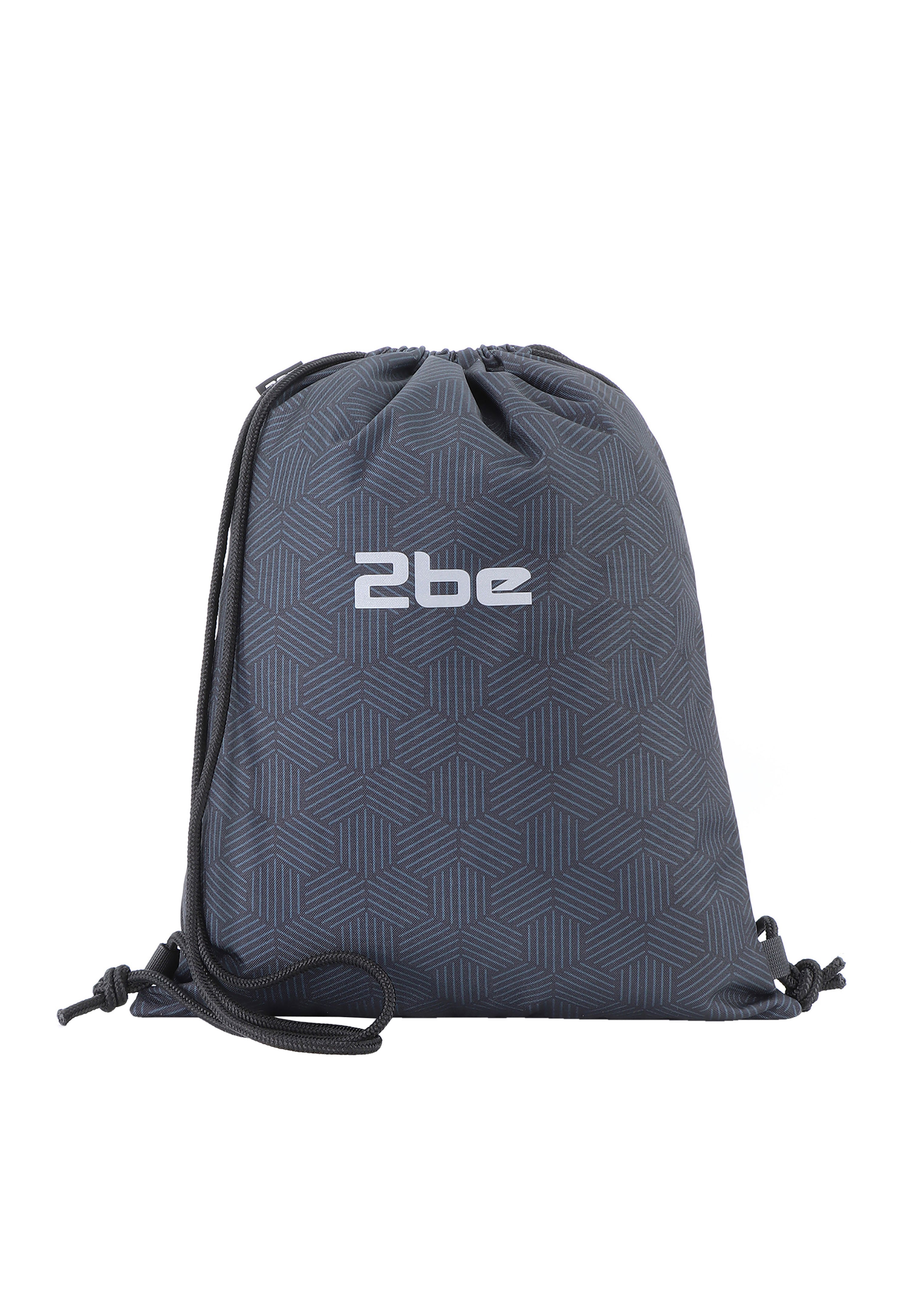 2be String Bag / Lightweight Backpack / Gym Bag Black/Grey