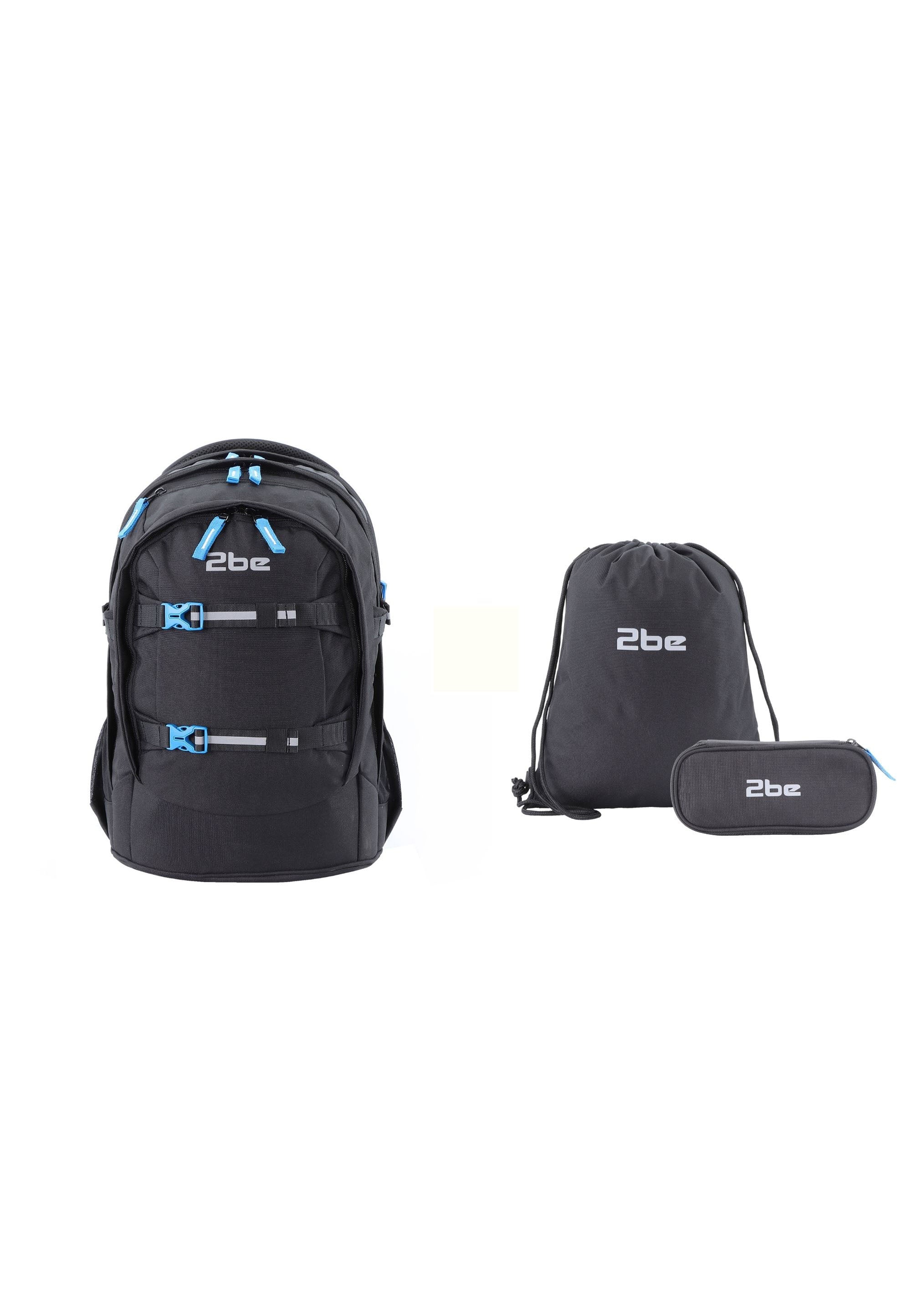 2be Schoolbag / Laptop Backpack / With Gym Bag and Pencil Case Black