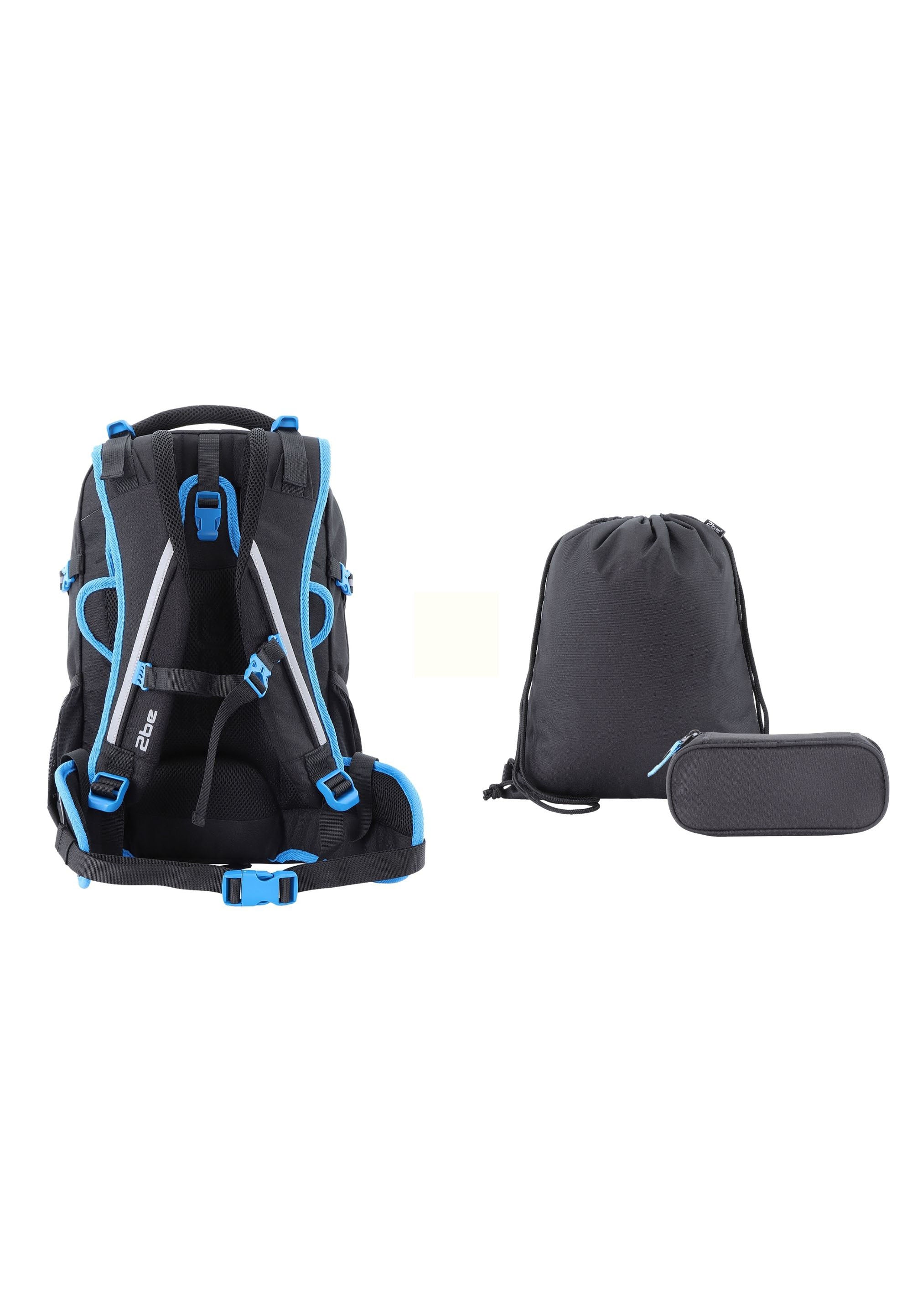 2be Schoolbag / Laptop Backpack / With Gym Bag and Pencil Case Black