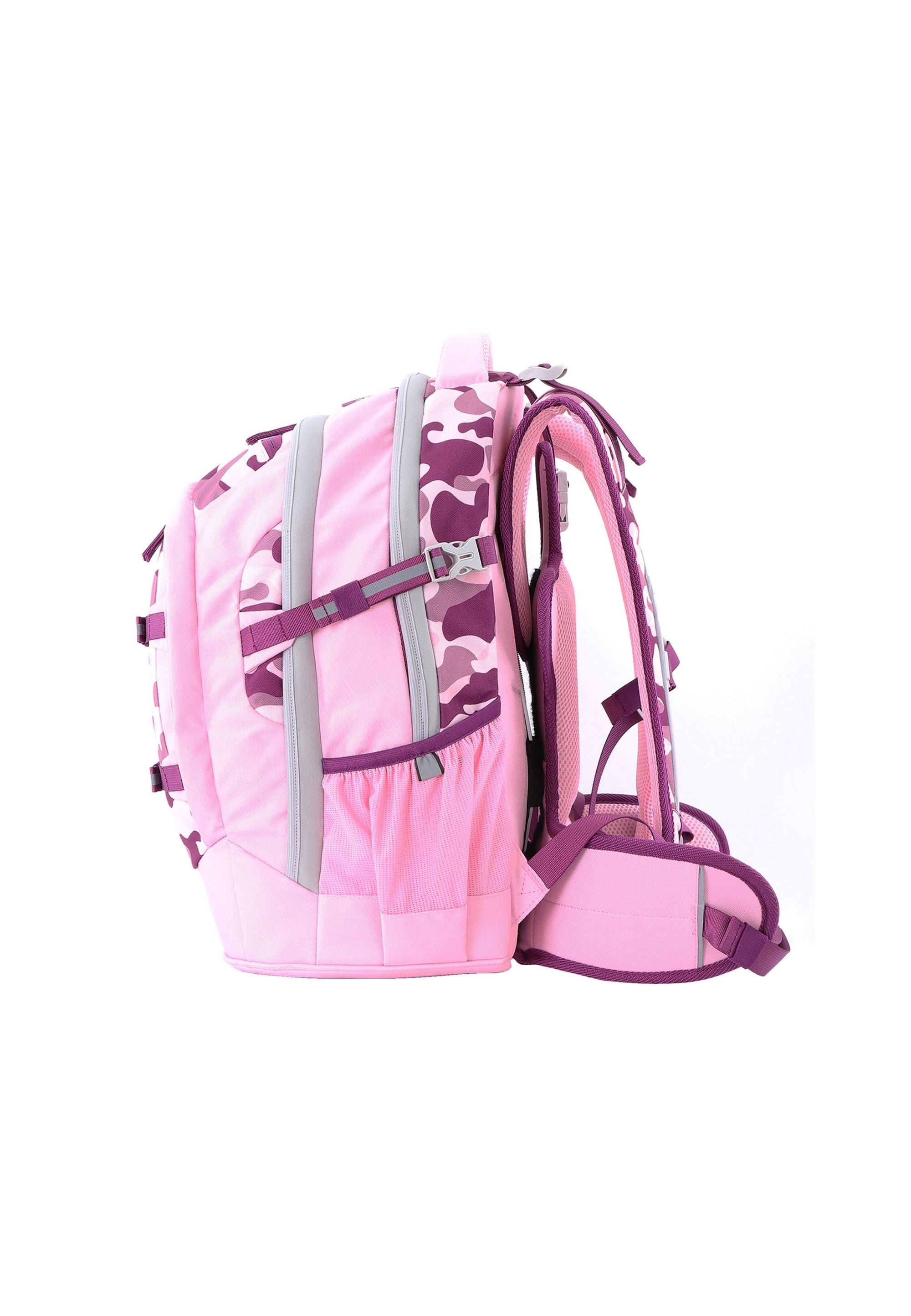 2be Schoolbag / Laptop Backpack / With Gym Bag and Pencil Case Pink Burgundy