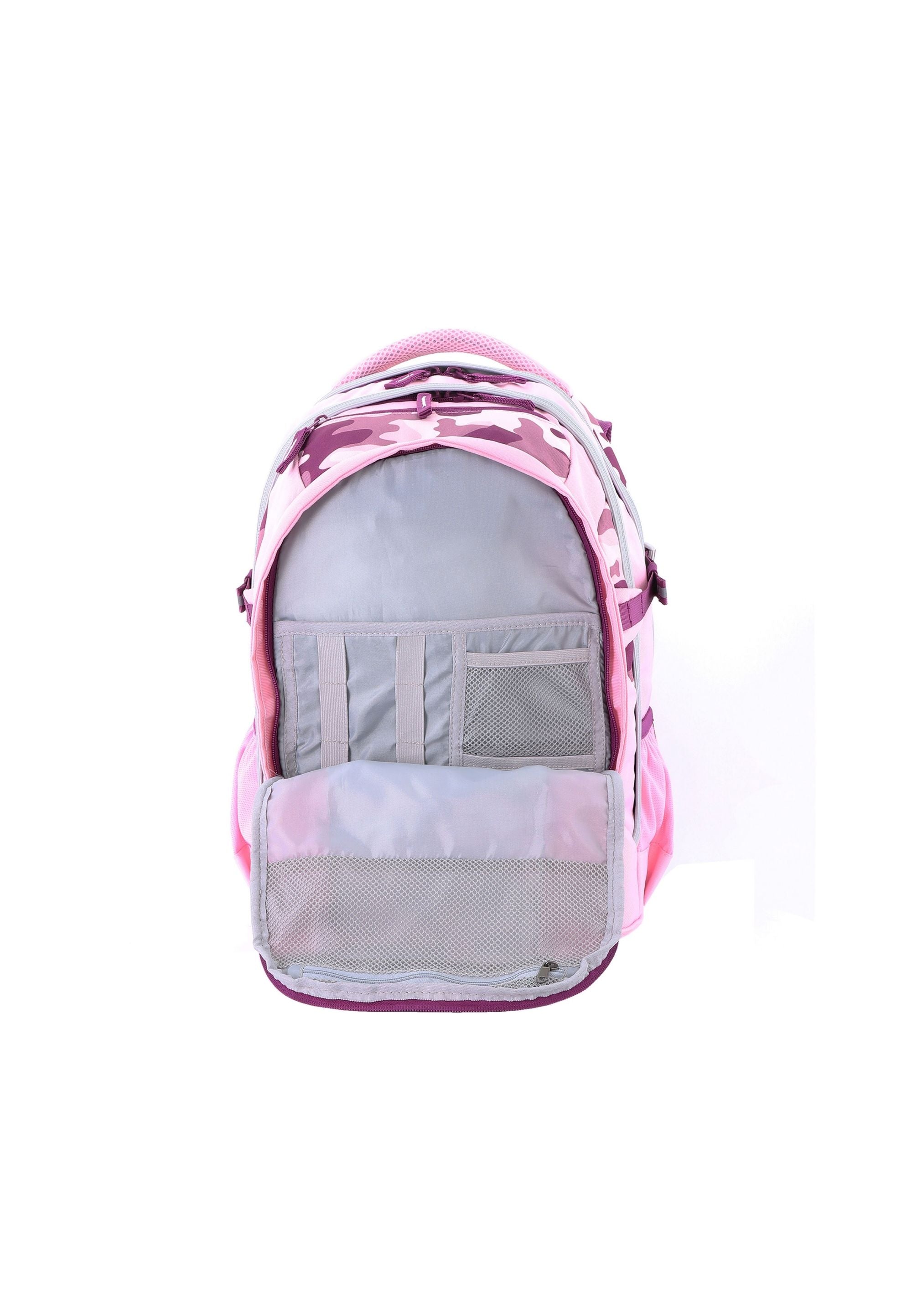 2be Schoolbag / Laptop Backpack / With Gym Bag and Pencil Case Pink Burgundy