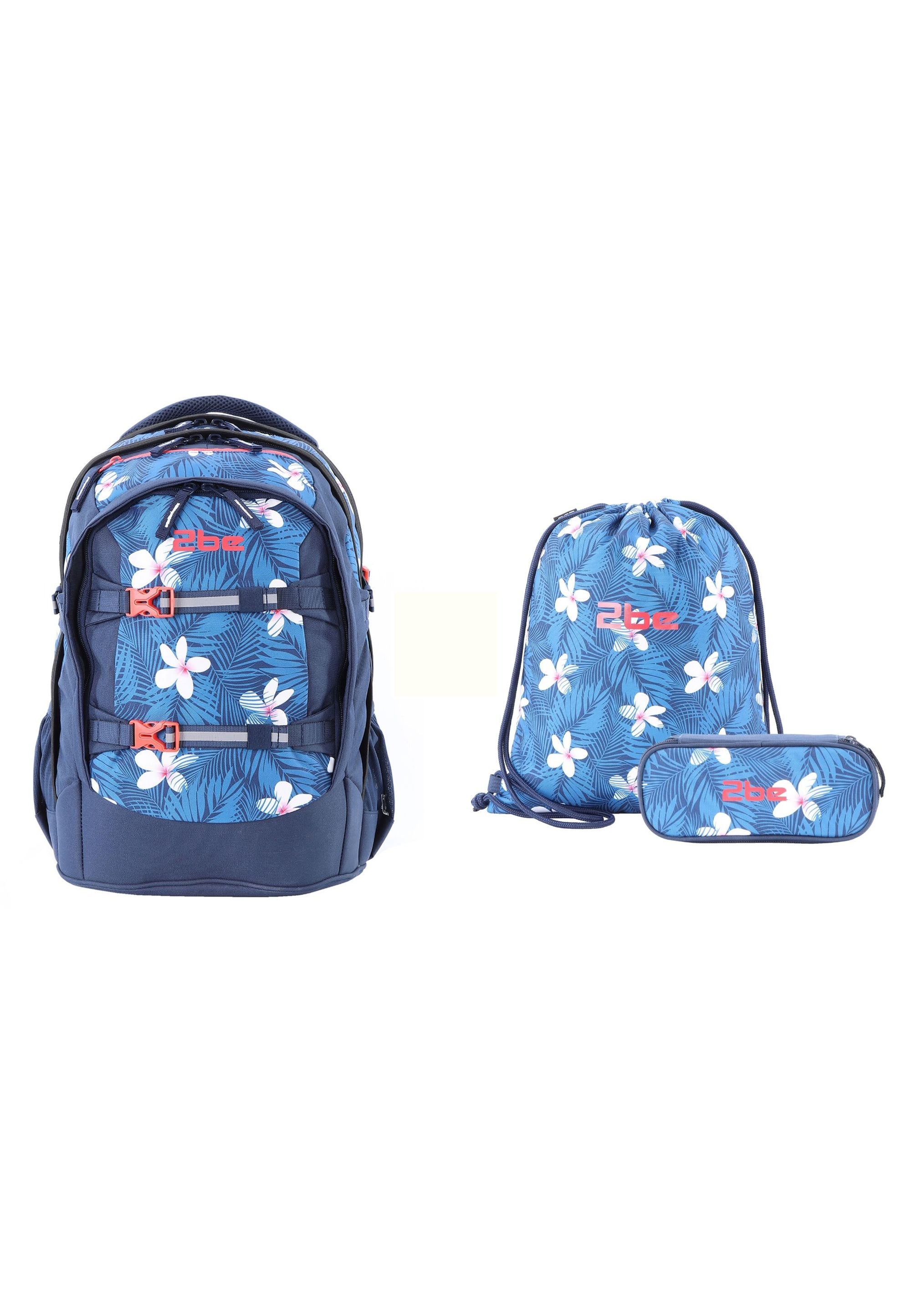 2be Schoolbag / Laptop Backpack / With Gym Bag and Pencil Case Blue