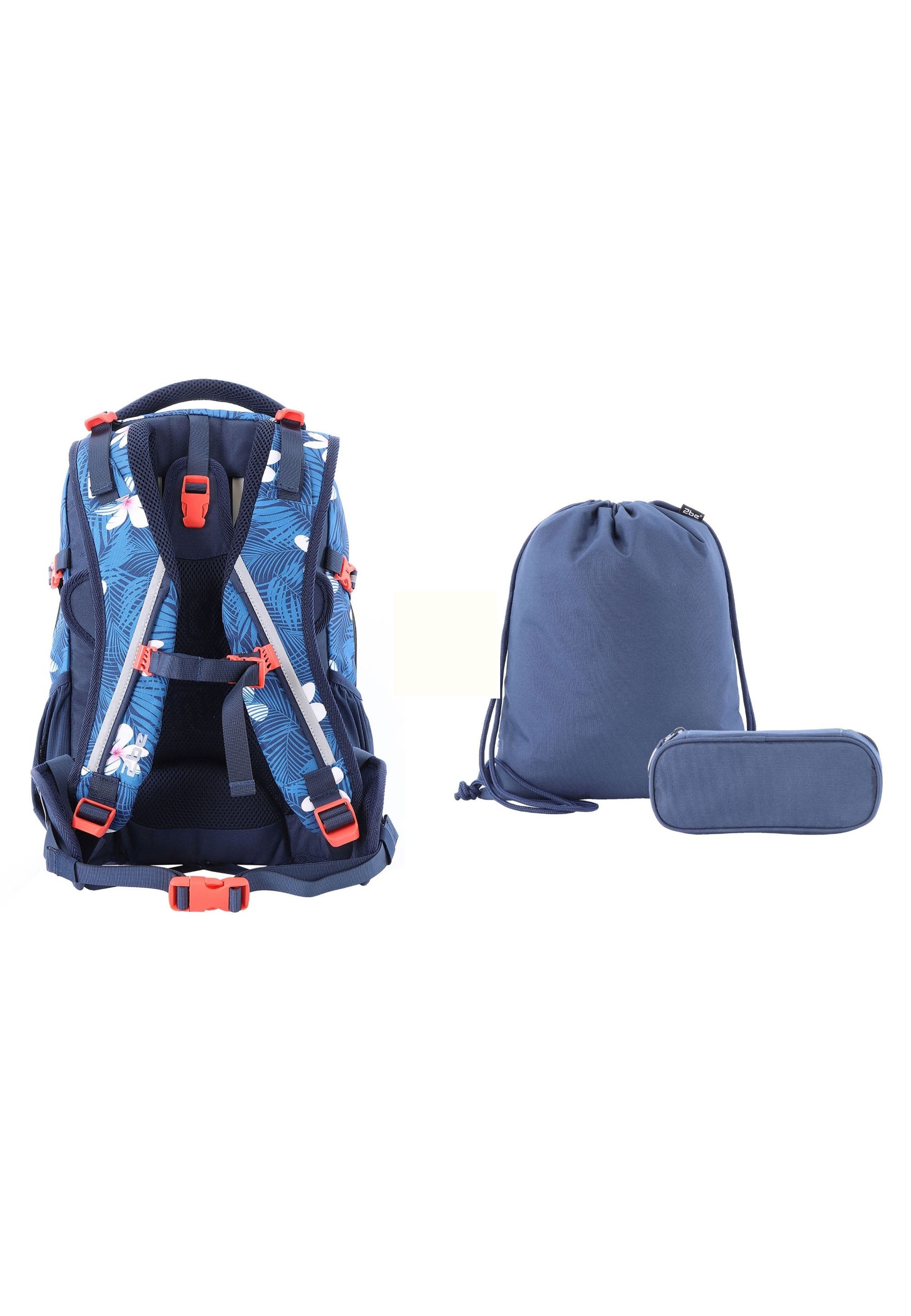 2be Schoolbag / Laptop Backpack / With Gym Bag and Pencil Case Blue