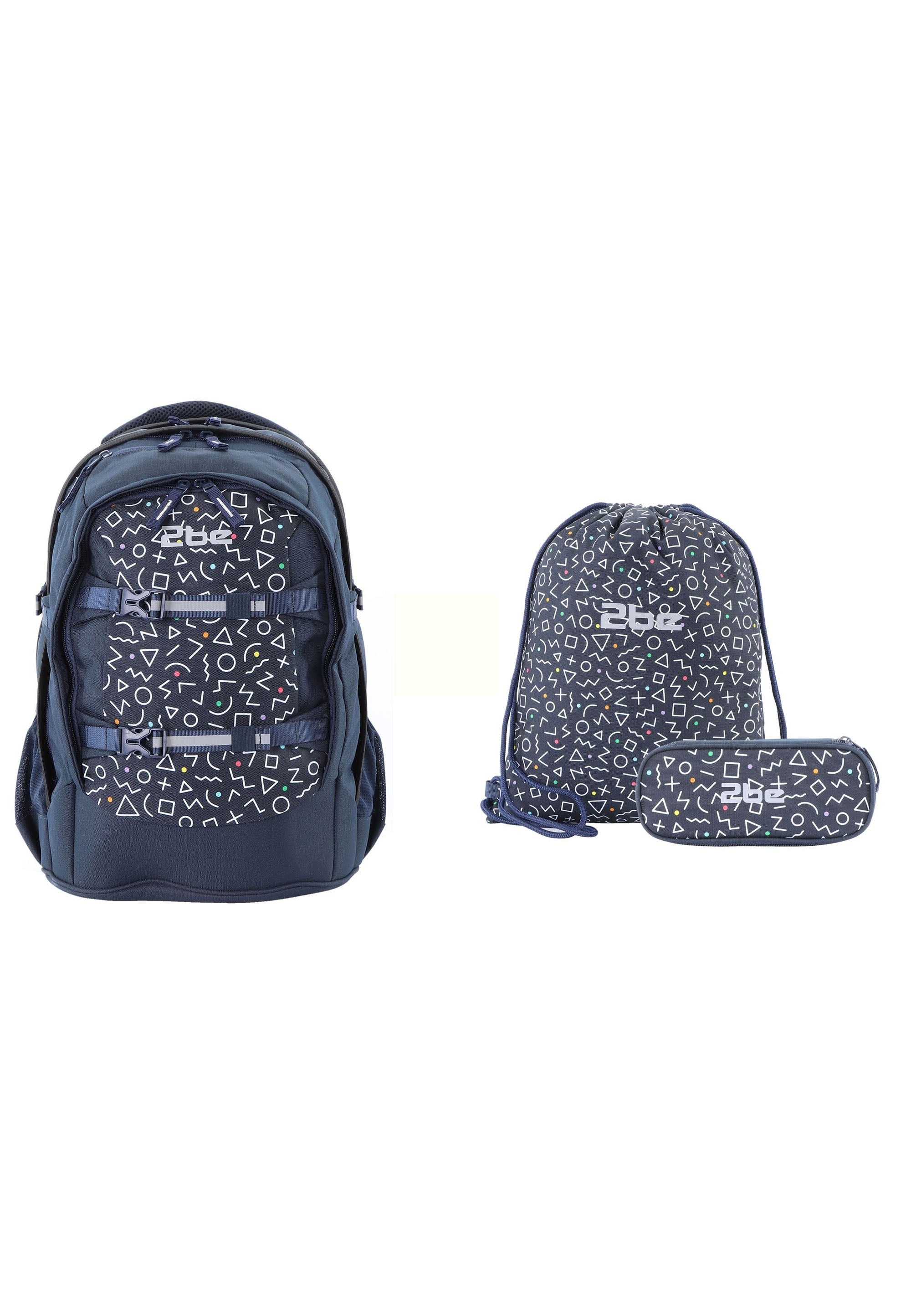 2be Schoolbag / Laptop Backpack / With Gym Bag and Pencil Case Navy