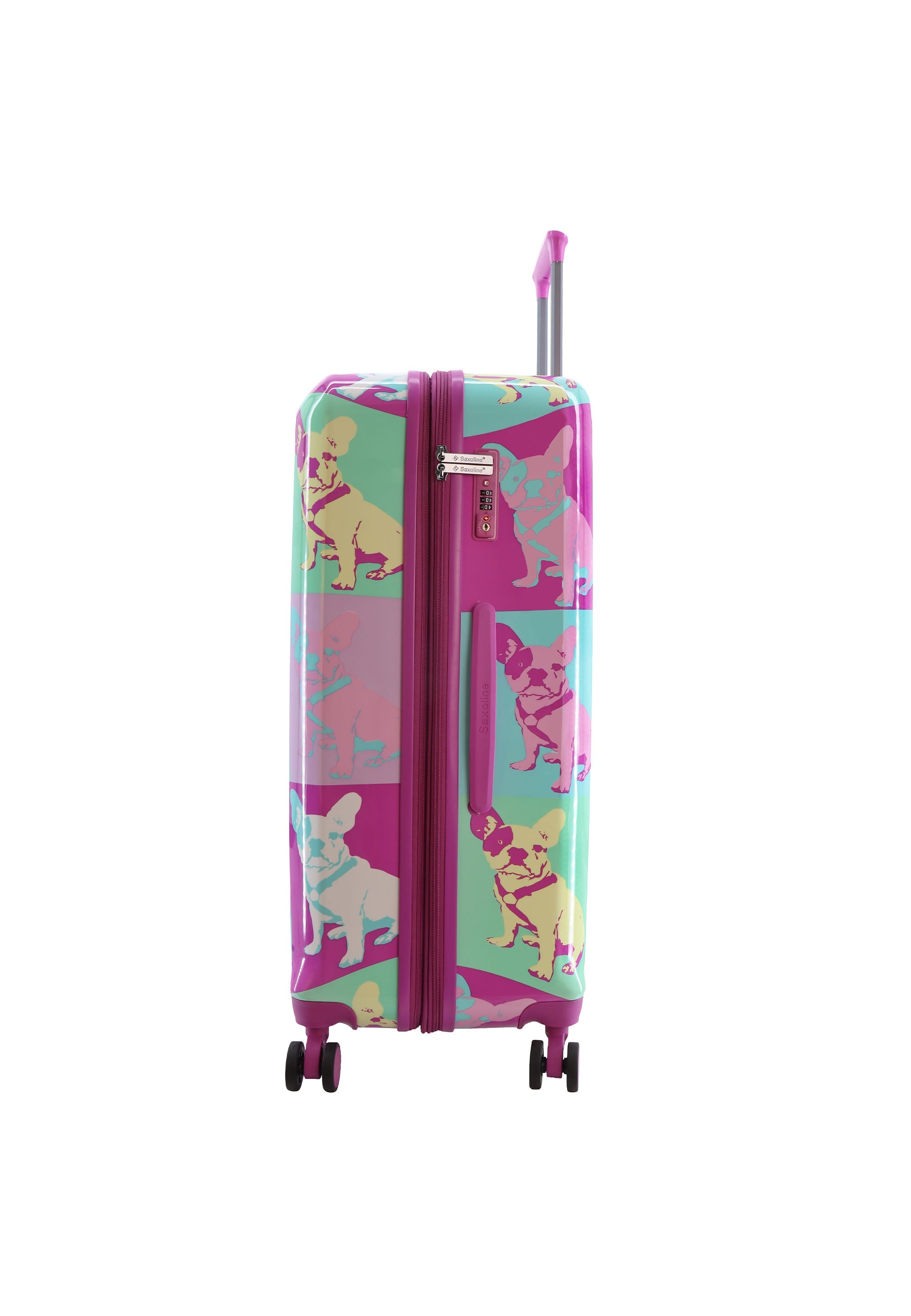 Saxoline Blue Bulldog Emotion Hard Suitcase Set / Luggage Set / Trolley Set - 55/67/77 cm (S/M/L)