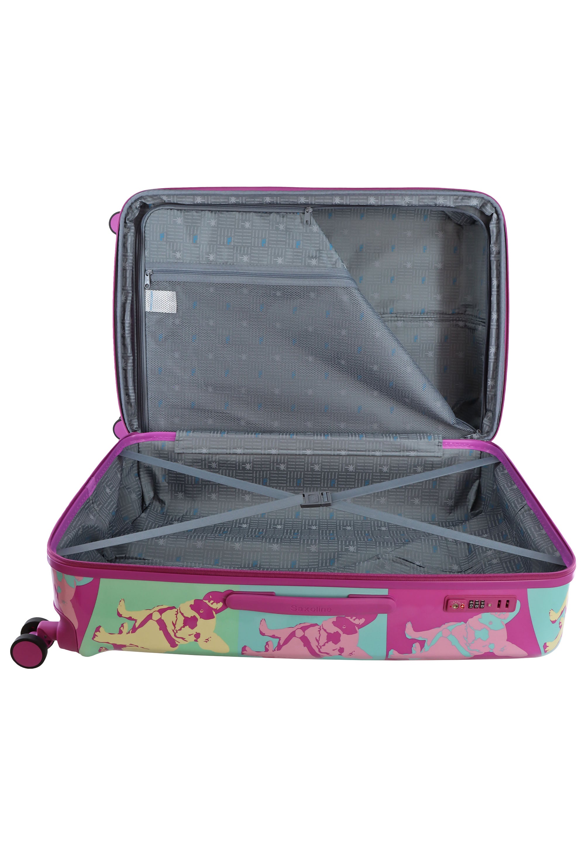Saxoline Blue Bulldog Emotion Hard Suitcase Set / Luggage Set / Trolley Set - 55/67/77 cm (S/M/L)