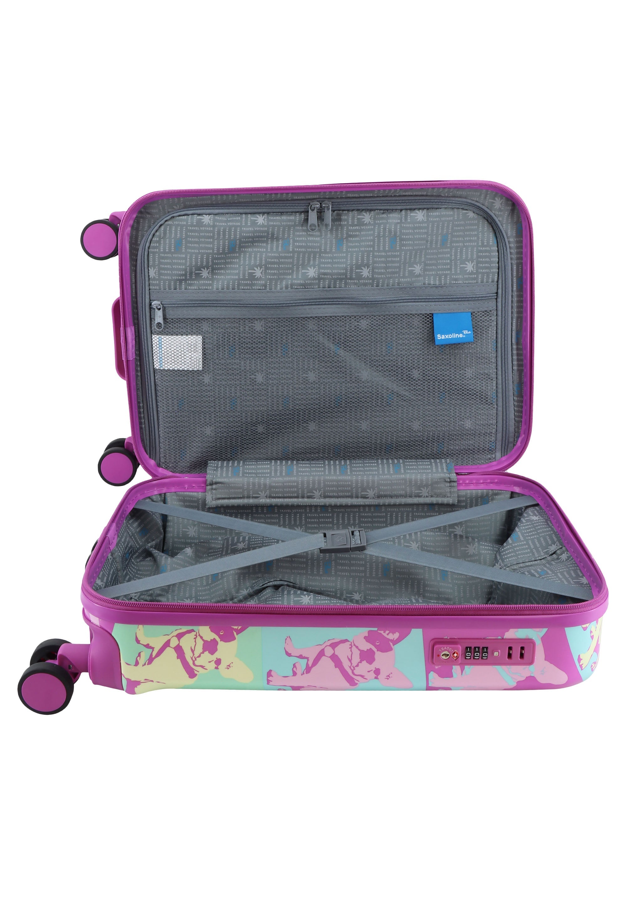 Saxoline Blue Bulldog Emotion Handluggage Hard Suitcase / Luggage / Trolley - 55 cm (Small)