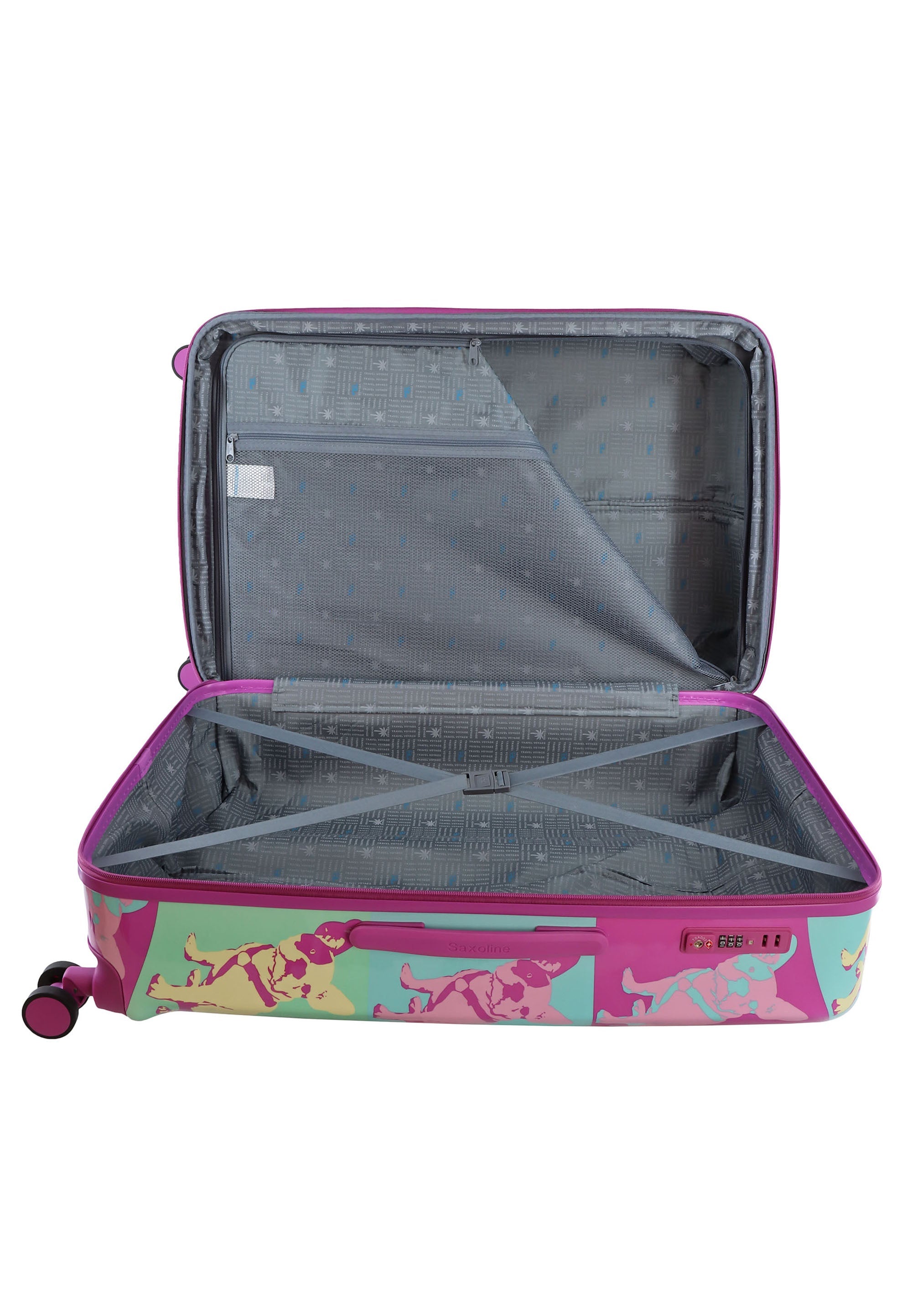 Saxoline Blue Bulldog Emotion Hard Suitcase / Luggage / Trolley - 67 cm (Medium)