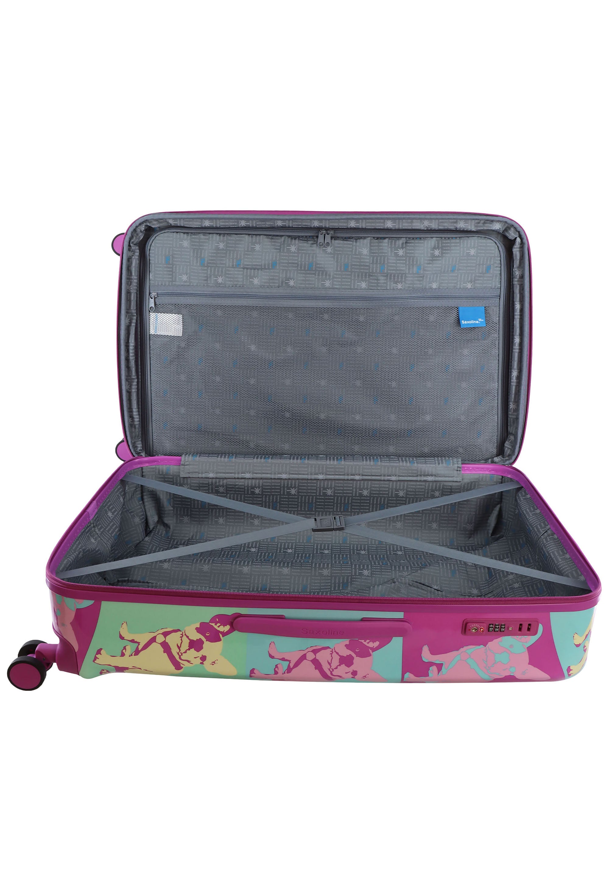 Saxoline Blue Bulldog Emotion Hard Suitcase / Luggage / Trolley - 67 cm (Medium)