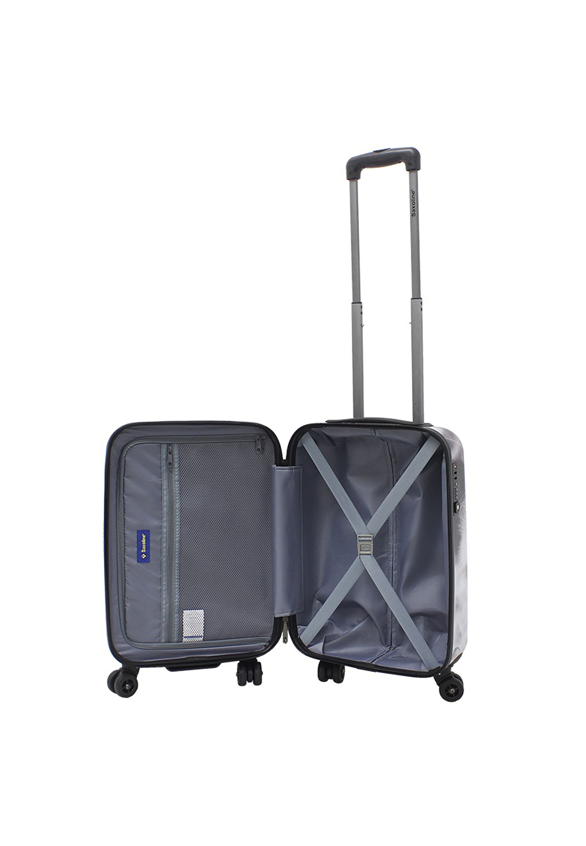 Saxoline White Cat Handluggage HardSuitcase / Trolley / Travel Suitcase - 54 cm - (Small)