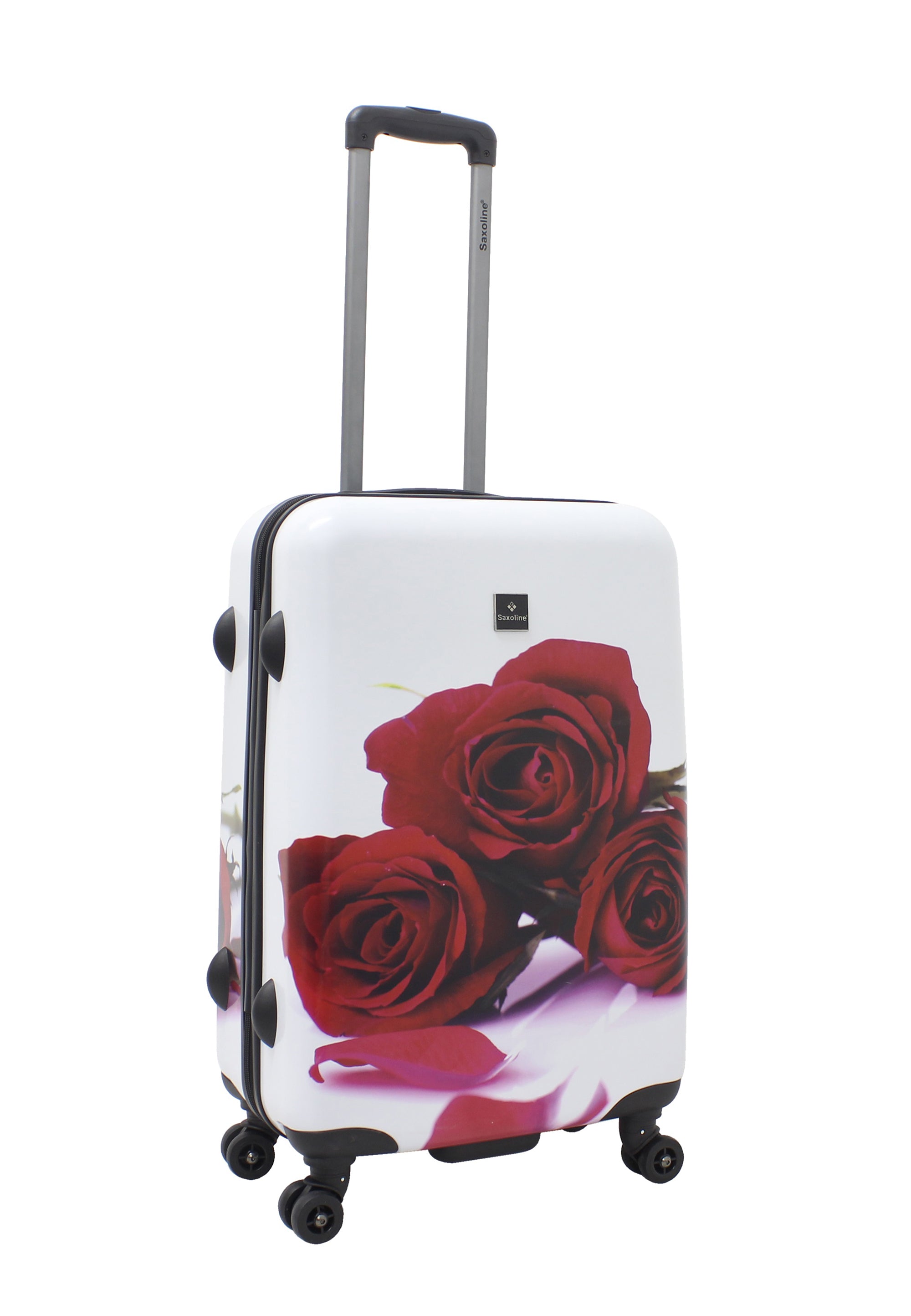 Saxoline Red Roses Hard Suitcase / Trolley / Luggage - 67 cm - (Medium)