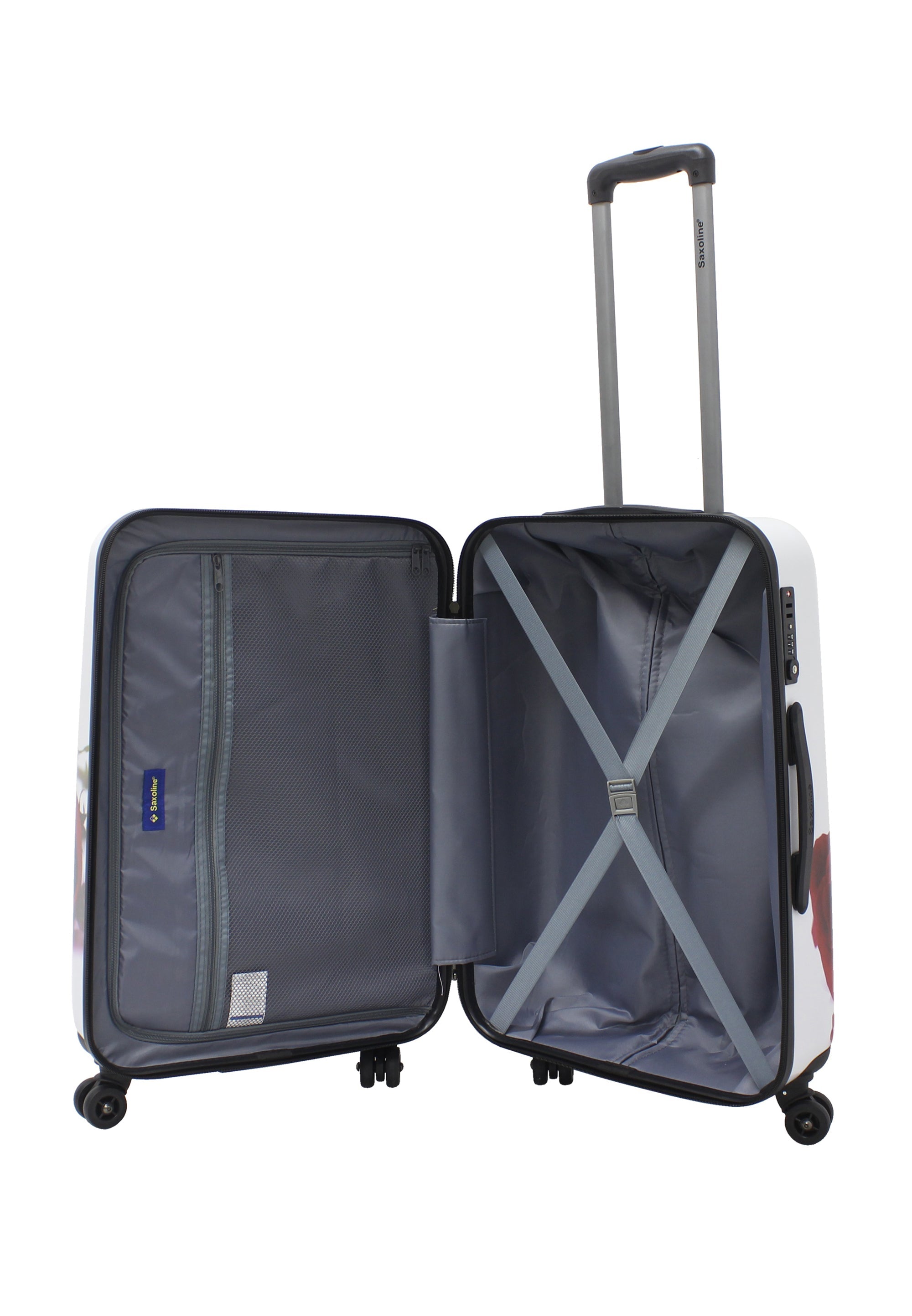 Saxoline Red Roses Hard Suitcase / Trolley / Luggage - 67 cm - (Medium)