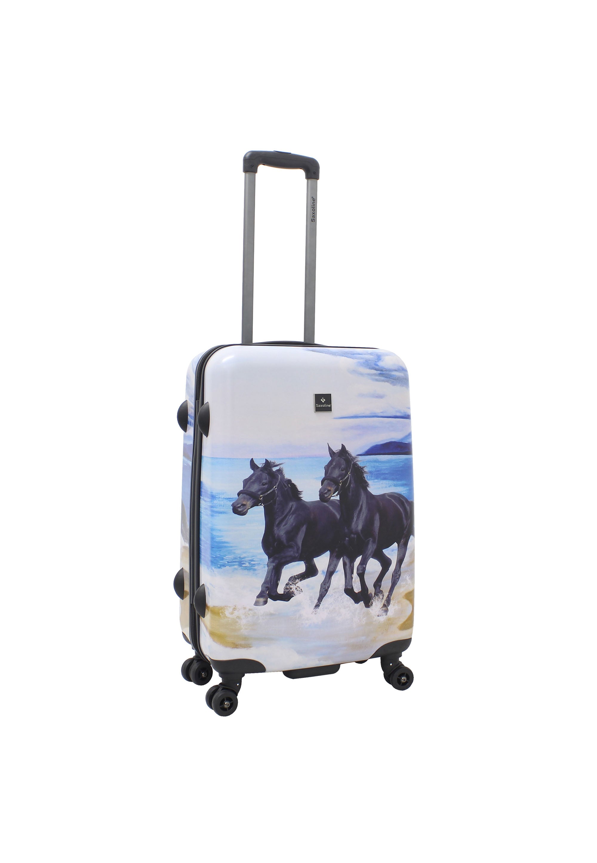 Saxoline Black Horse Hard Suitcase / Trolley / Luggage - 67 cm - (Medium)