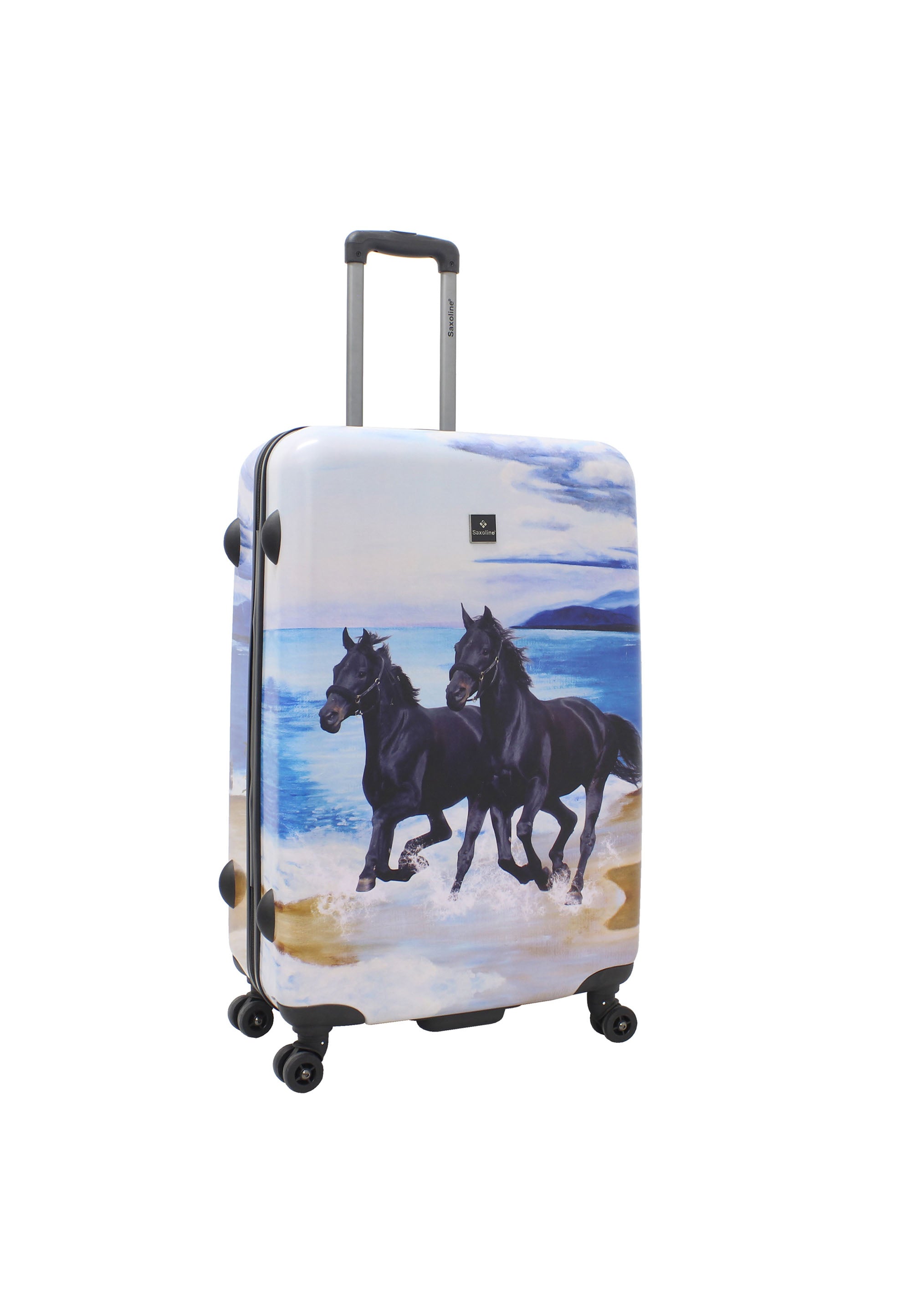 Saxoline Black Horse Hard Suitcase / Trolley / Luggage - 78 cm - (Large)