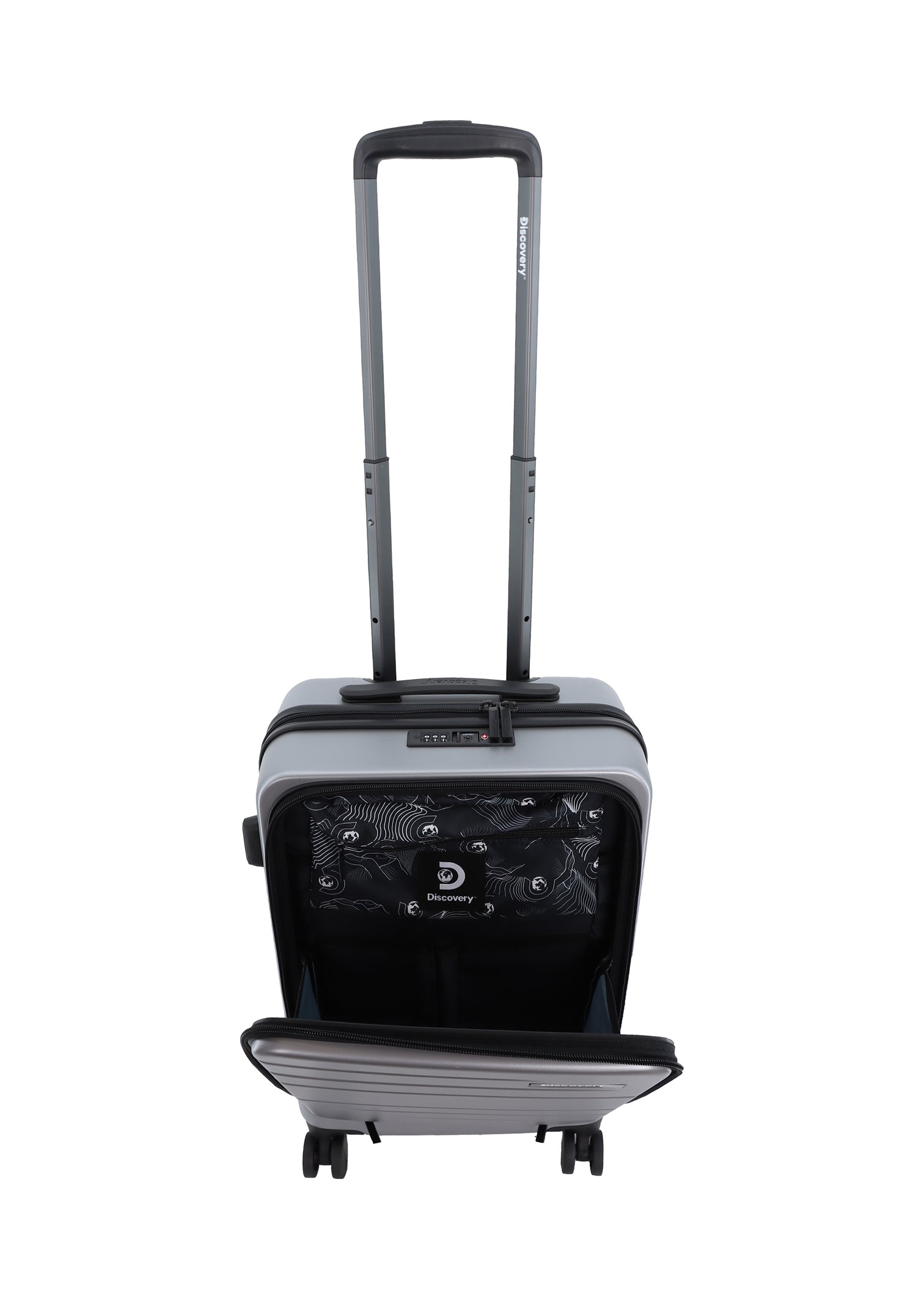 Discovery Patrol Handluggage Hard Suitcase / Luggage / Trolley - 56 cm (Small) Silver
