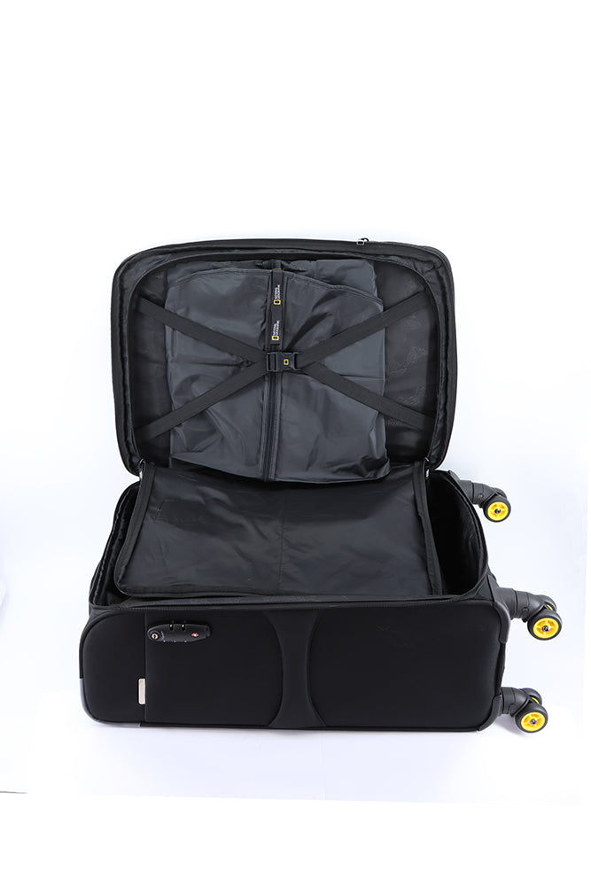 National Geographic Passage Soft Suitcase / Trolley / Travel Suitcase - 60cm (Medium) Black