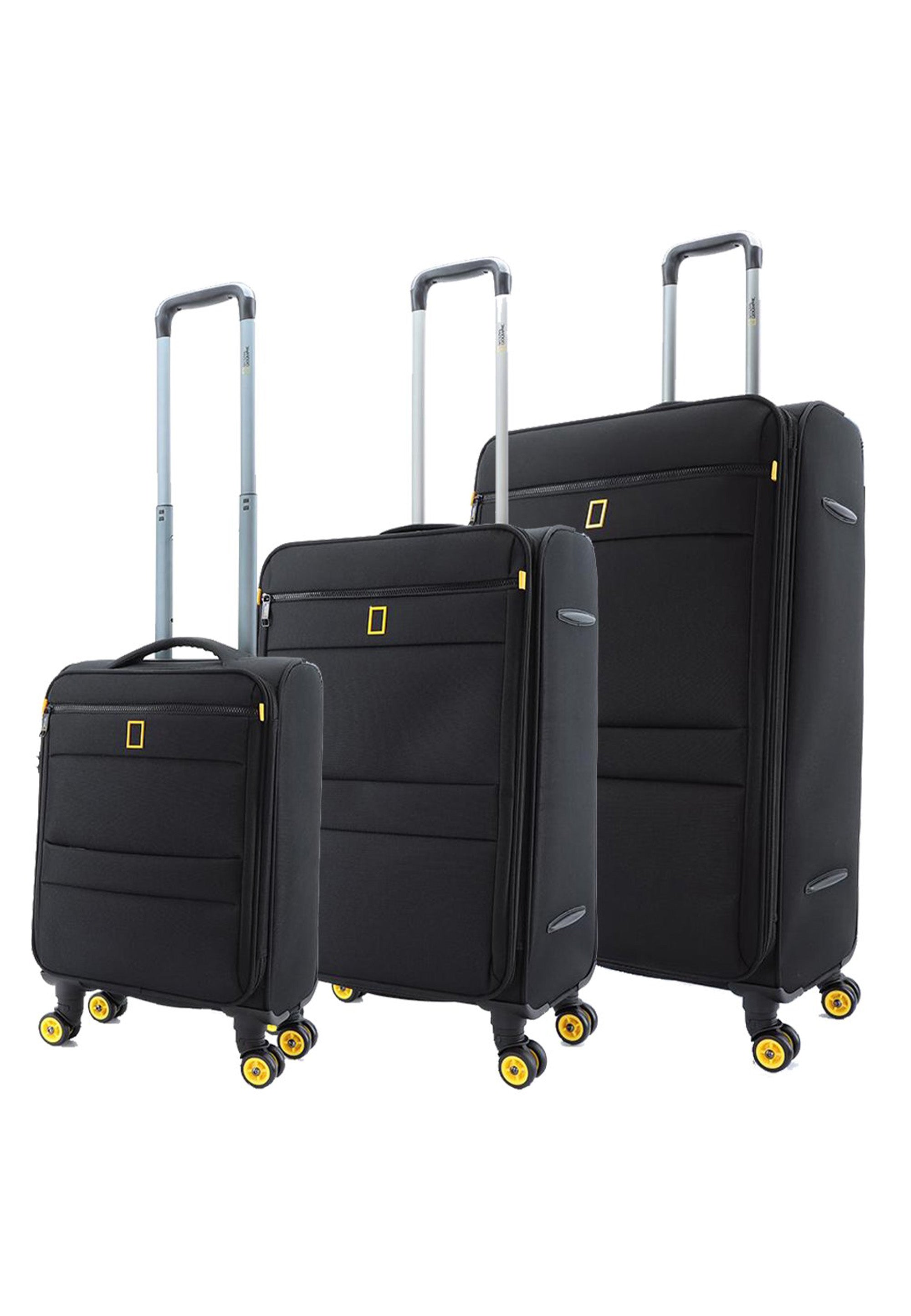 National Geographic Passage Soft Suitcase set / Trolley set / Travel Suitcase set - (S/M/L) Black