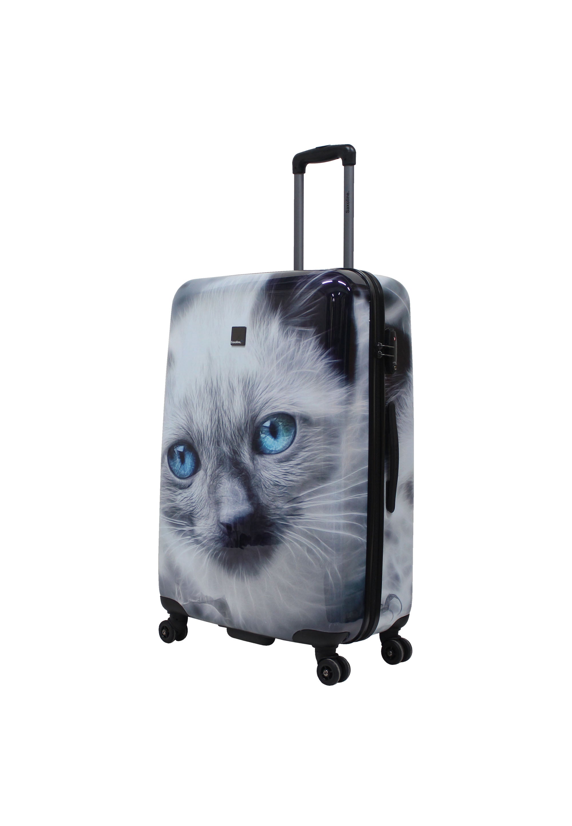 Saxoline white Cat Hard Suitcase / Trolley / Luggage - 78 cm - (Large)