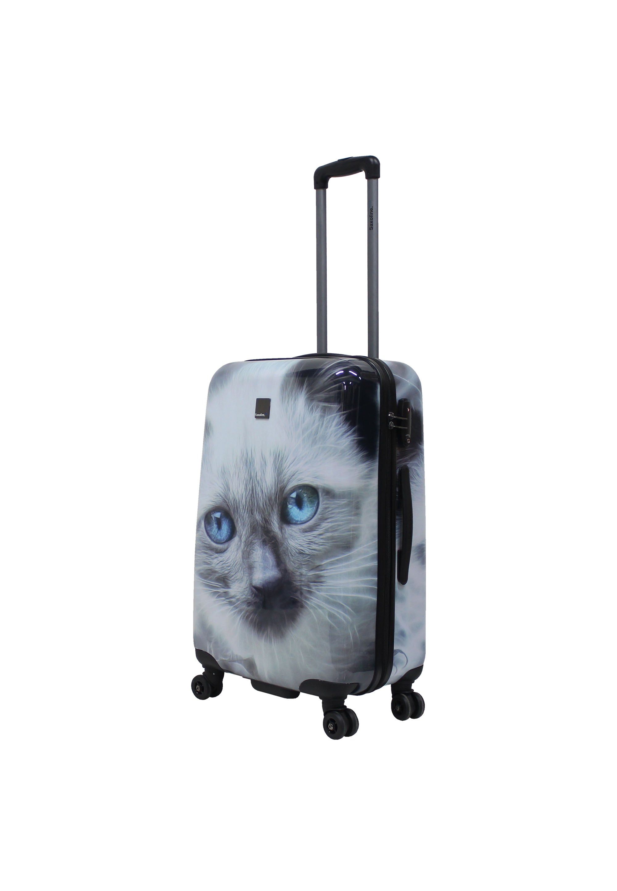 Saxoline White Cat Hard Suitcase / Trolley / Luggage - 67 cm - (Medium)