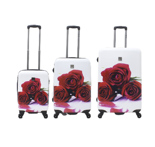 Saxoline Red Roses Hard Suitcase set / Luggage set / Trolley set - (S/M/L)