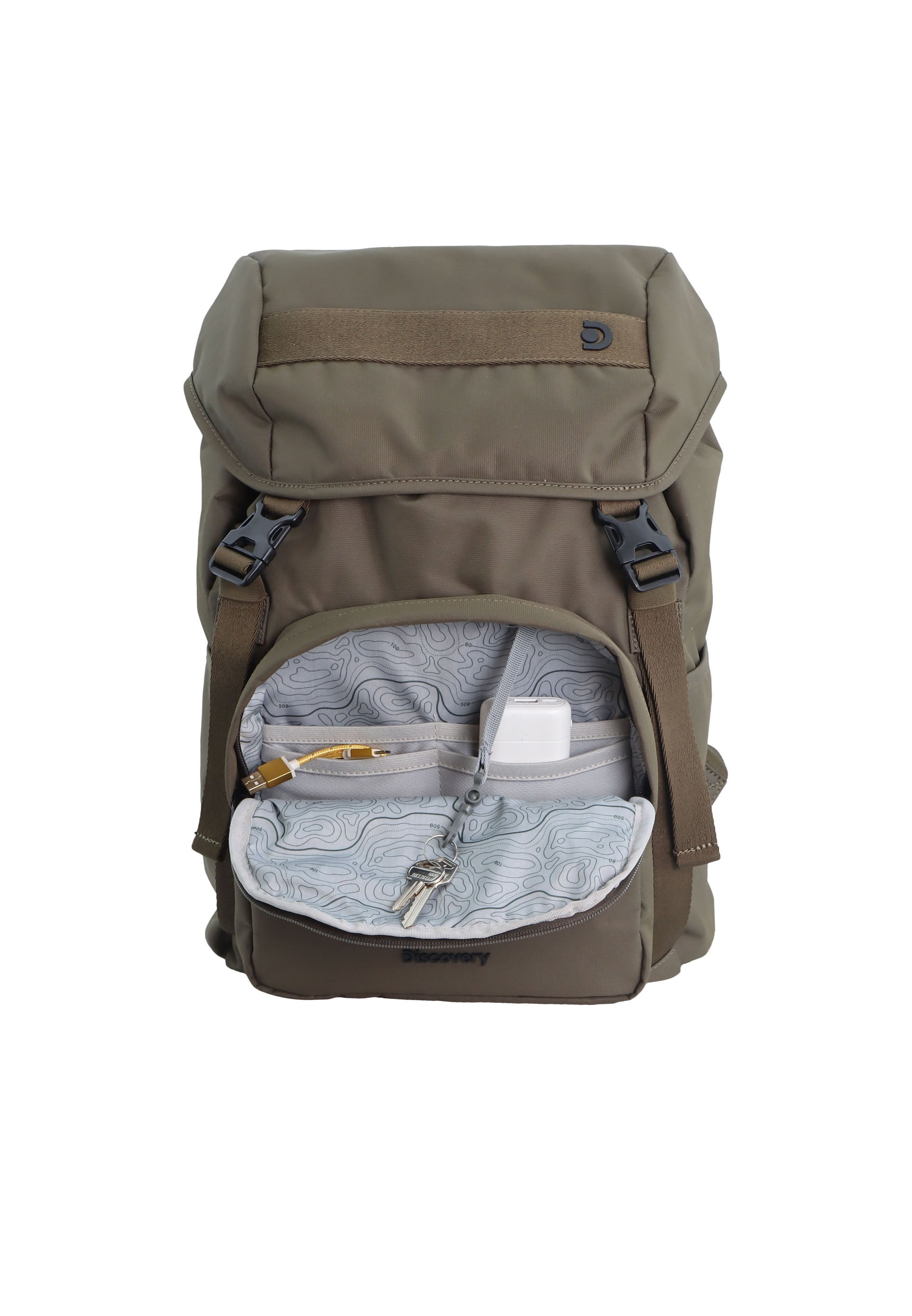 Discovery Downtown Laptop Backpack / School Backpack - D00943 Khaki
